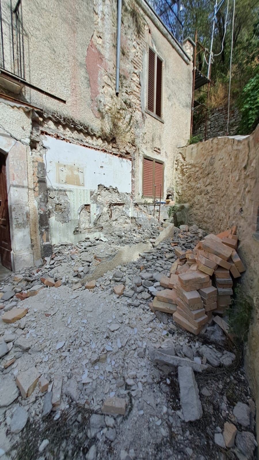 Bathroom stripped back during demolition at our old house in Italy