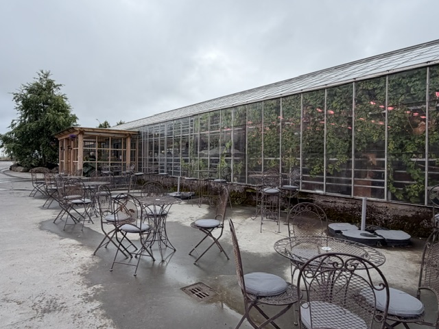 Outside the Friðheimar tomato farm and greenhouse restaurant in Iceland.
