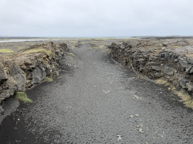 Continental divide between the North American and Eurasian tectonic plates on Iceland's Reykjanes Peninsula