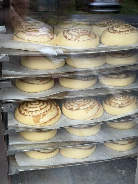 Freshly baked Icelandic cinnamon rolls at a bakery in Reykjavík